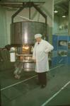 Patrick Moore With Giotto Probe At Bristol, 1985